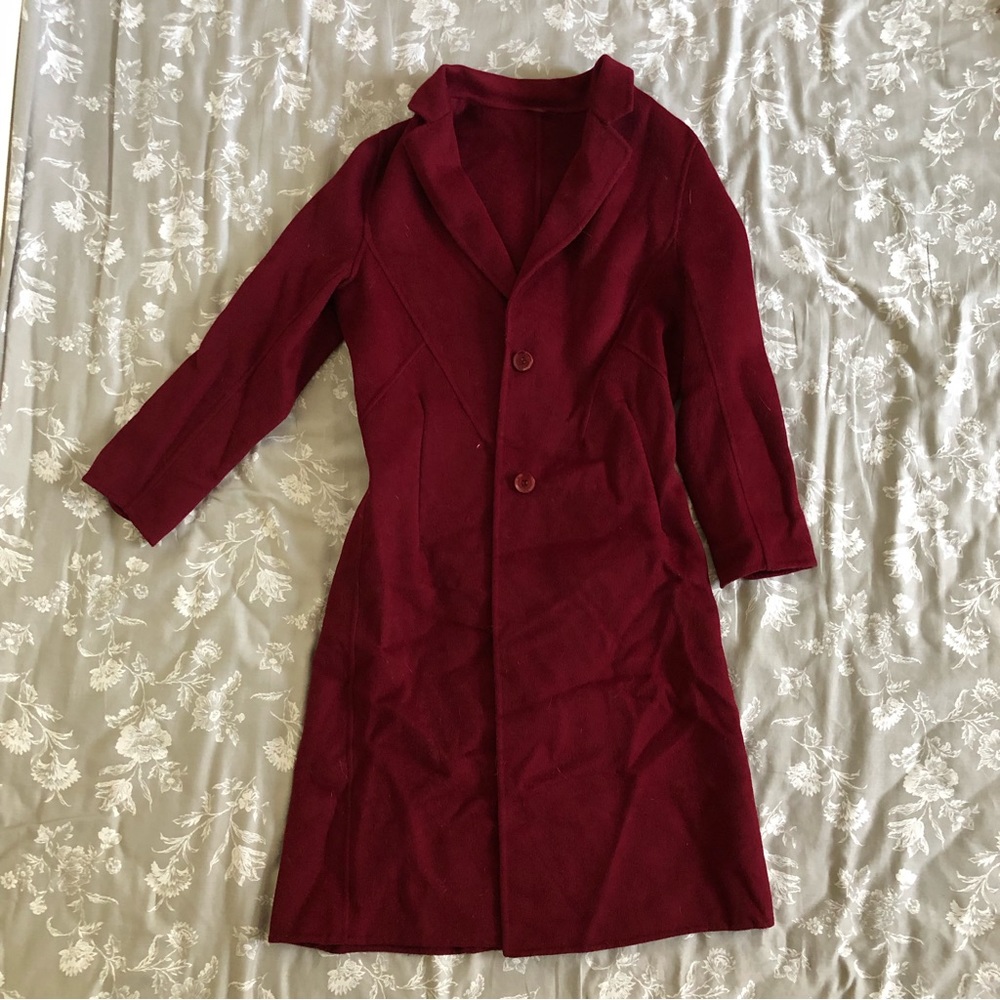 Luxurious pomegranate-colored coat